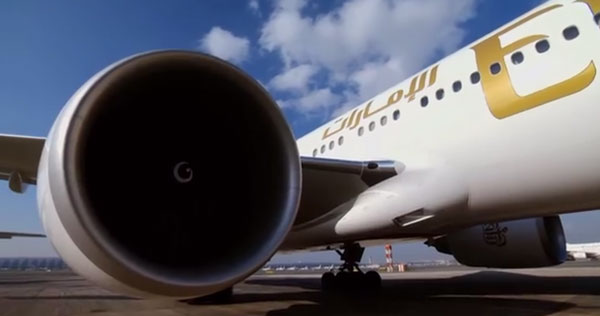 USA Sevens team v Emirates plane