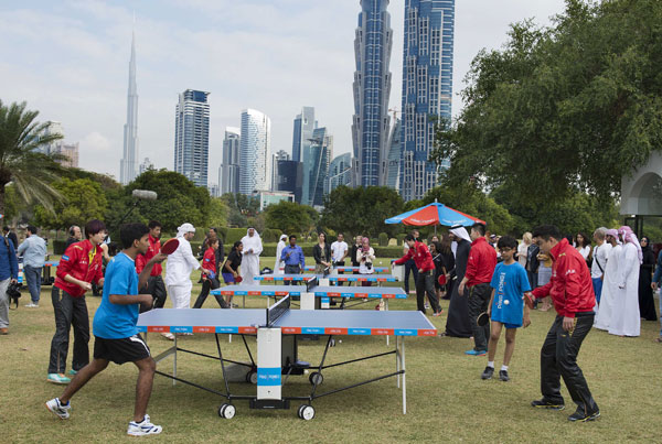 Table tennis in Dubai parks