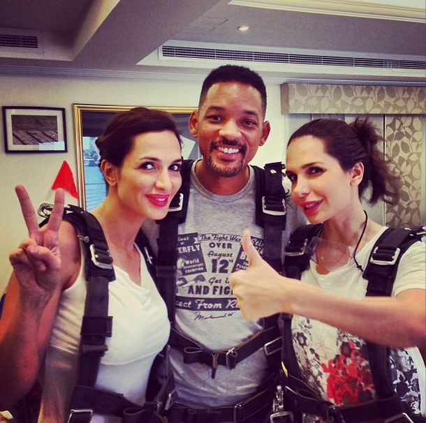 Will Smith skydiving in Dubai - picture credit instagram/daliaskitchen