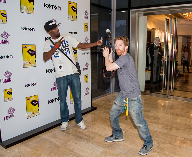 Seth Green checks out the Comic Con VIP Lounge