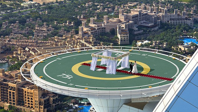 Burj Al Arab helipad wedding