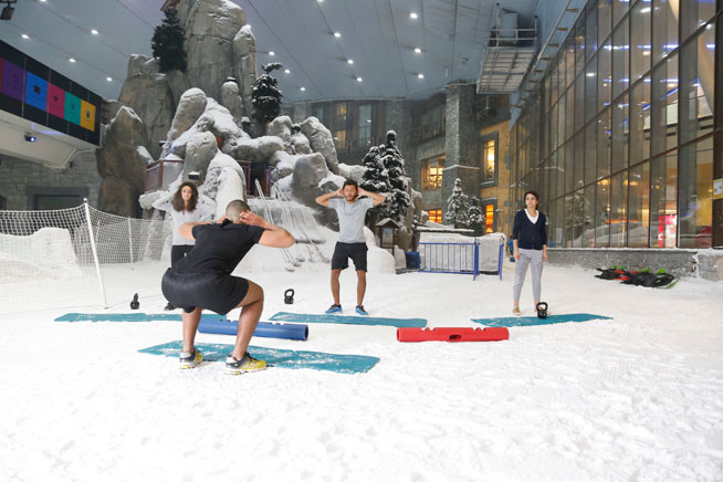 Snow-robics at Ski Dubai