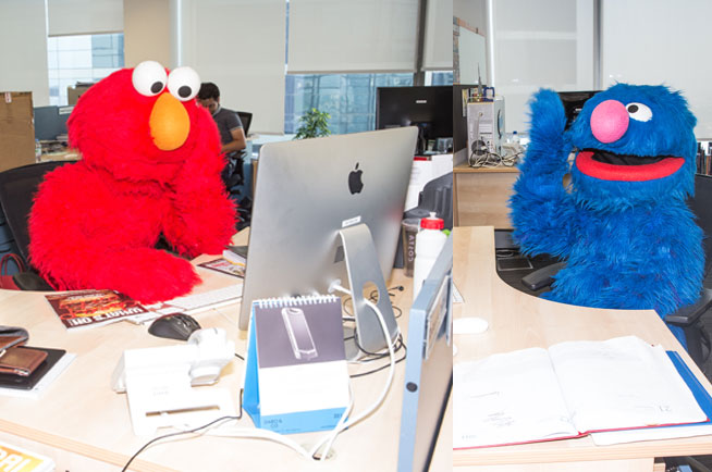 Elmo and Grover in Dubai