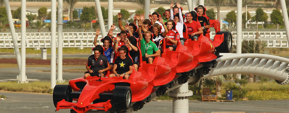 Ferrari World roller coaster