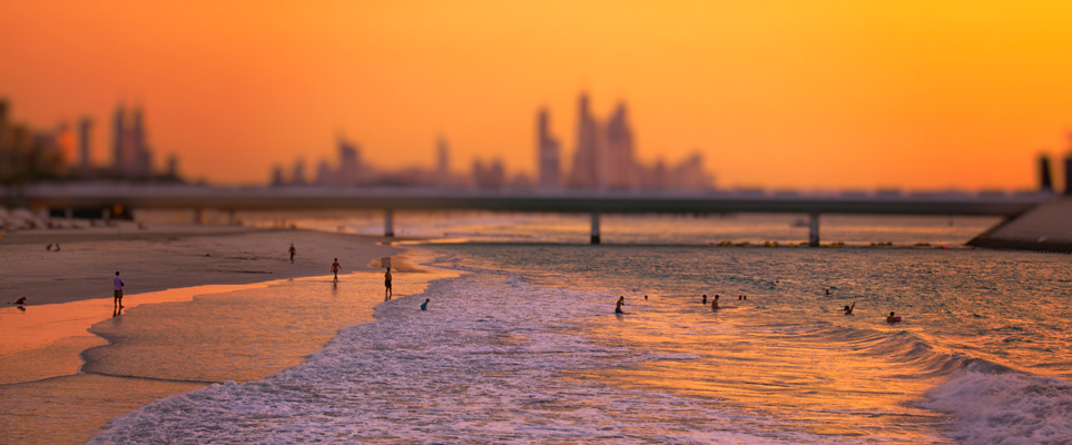 dubai beach sunset