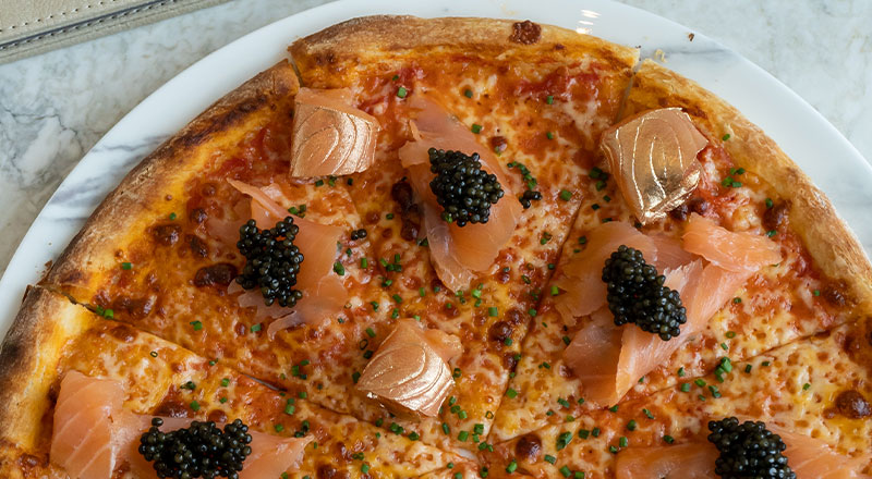 Beluga caviar pizza