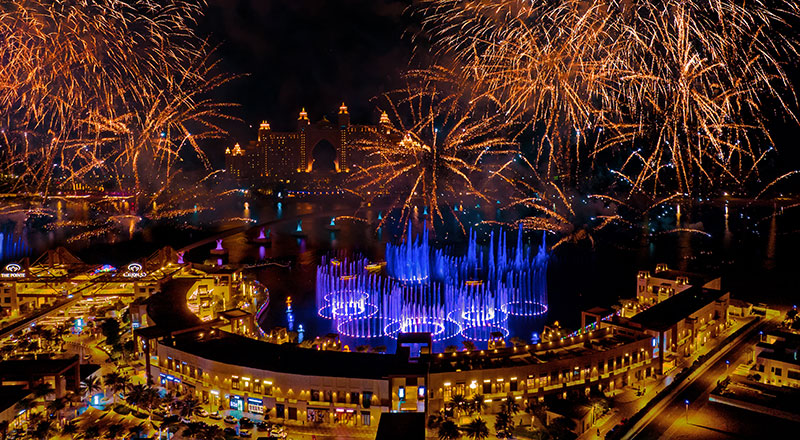 palm jumeirah fireworks