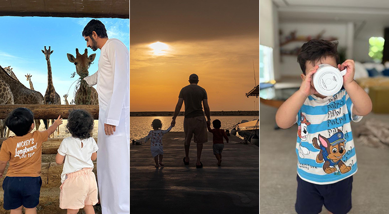 Sheikh Hamdan and children